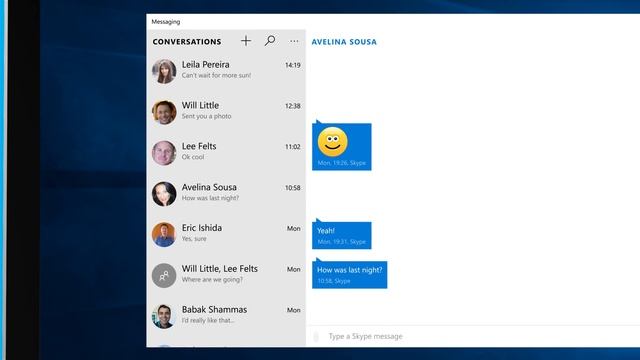How to send a free message over internet using Skype in Messaging for Windows 10 PCs смотреть онлайн