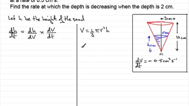 Differentiation : Connected Rates of Change : Example 3 : ExamSolutions смотреть онлайн