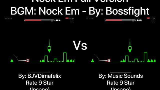 Geometry Dash = Nock Em Full Version (Comparison) (BJVDimafelix & Music Sounds) смотреть онлайн