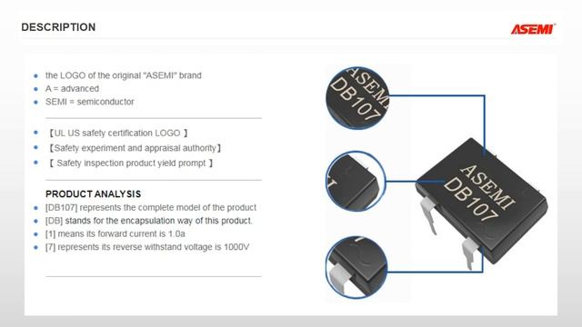 DB107 DIP-4 Mini bridge rectifier 1A1000V electronics parameter ASEMI смотреть онлайн