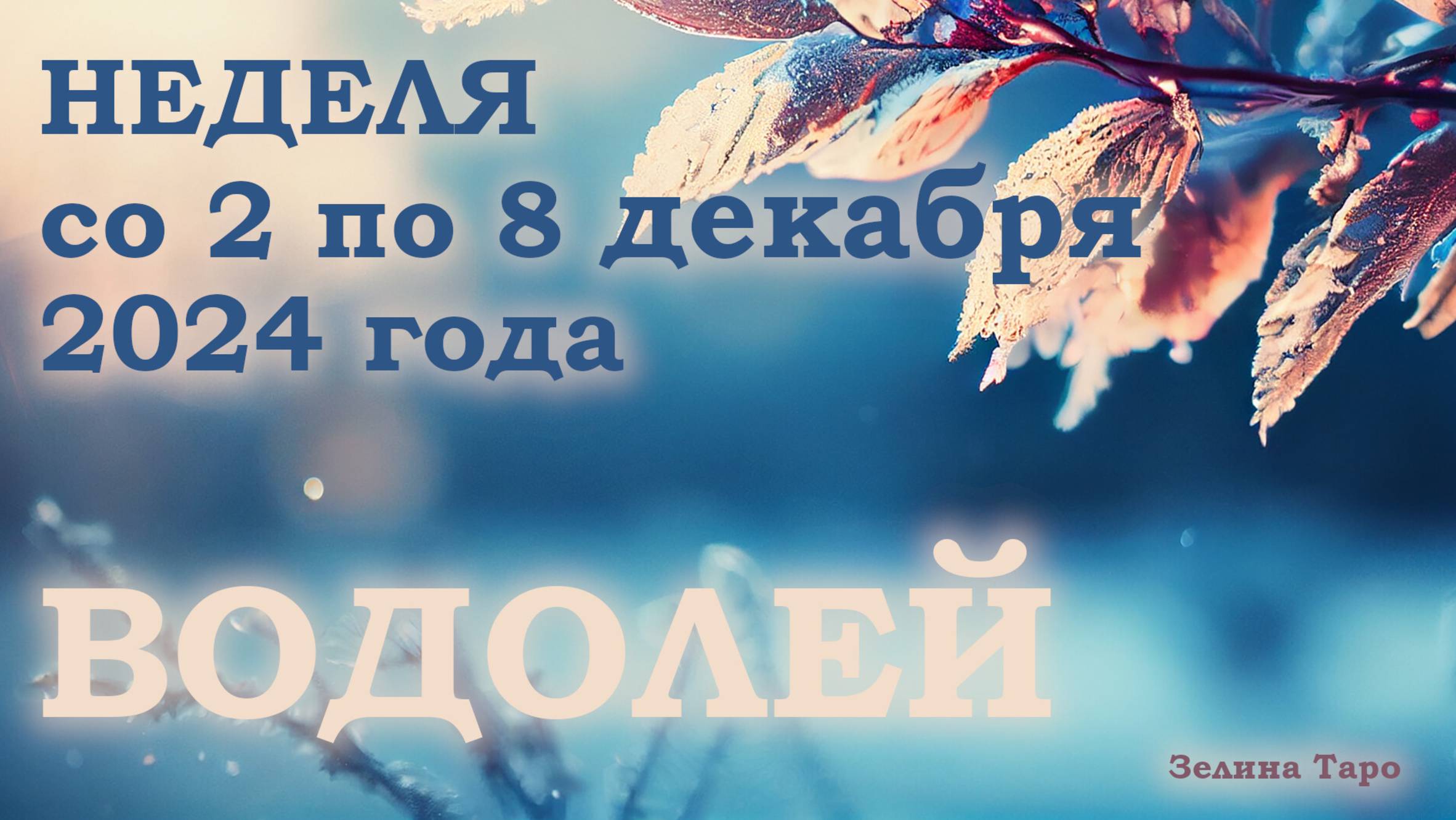 ВОДОЛЕЙ | Таро прогноз на неделю со 2 по 8 декабря 2024 года