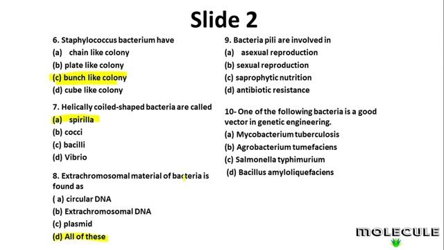 Bacteria- MCQ Questions || Important Questions for M.Sc Botany Entrance Examination || B.Sc ||NEET| смотреть онлайн