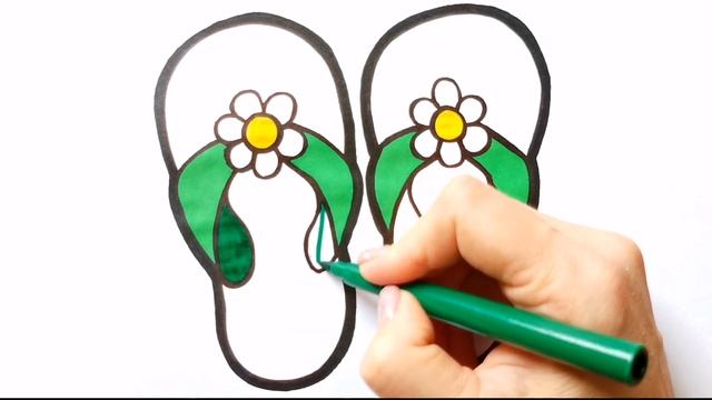 ДЕТСКИЕ ШЛЕПАНЦЫ / мультик раскраска для детей / Нарисуй Ка смотреть онлайн