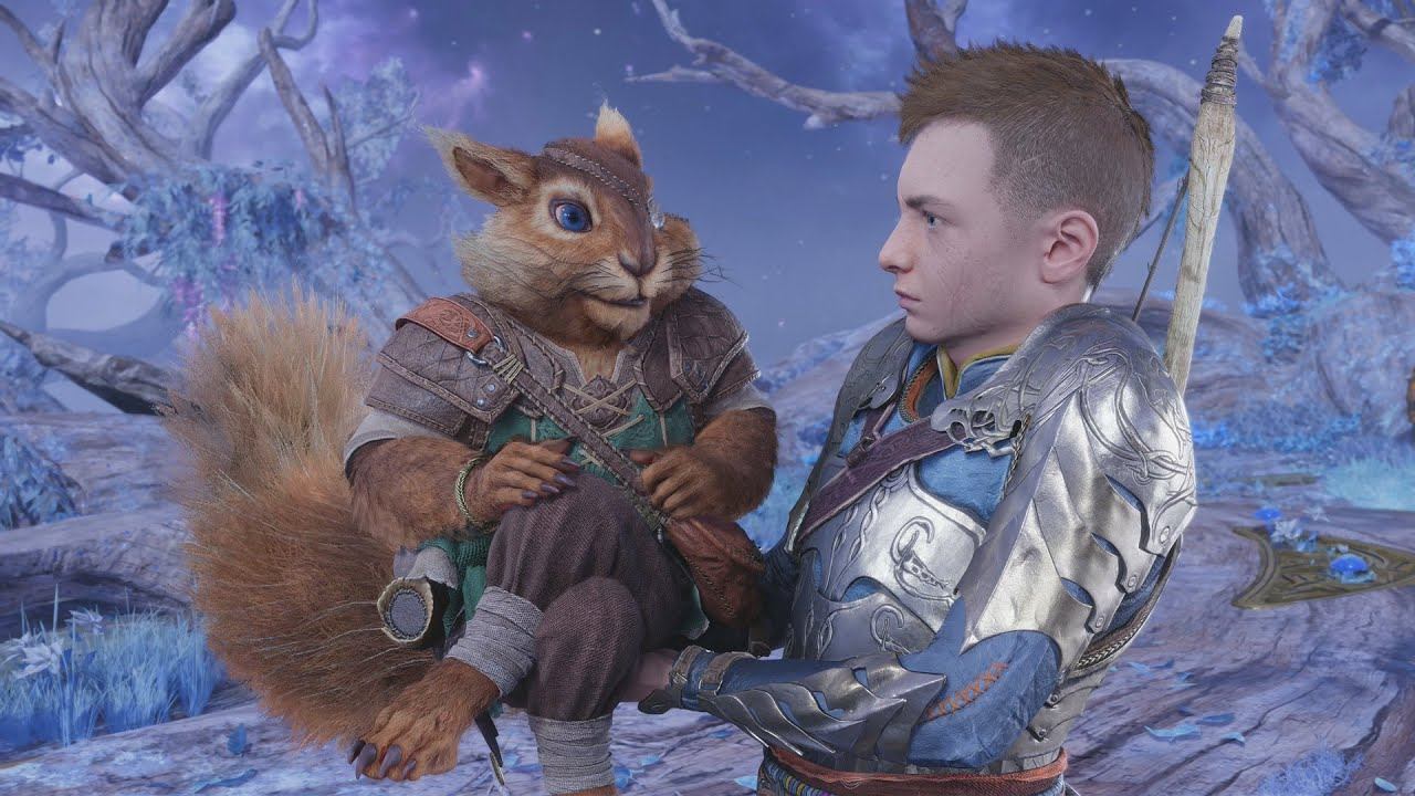 Kratos & Atreus Meet The Talking Squirrel Ratatoskr - God of War: Ragnarök смотреть онлайн