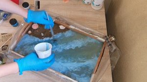 Поднос из эпоксидной смолы / мой первый опыт заливки подноса