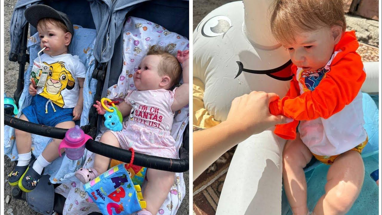 День с двумя реборнами//Реборн Эней пошёл в садик//Реборны купаются в в бассейне 👶🏻👧🍼🏊🏻♀️