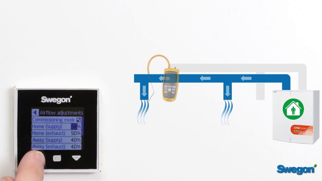 Swegon CASA Smart - Setting the air flows смотреть онлайн