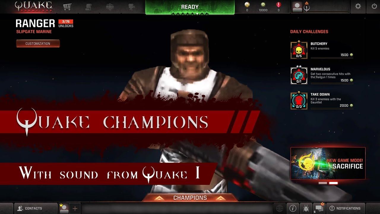 Quake Champions gameplay with Quake 1 SOUNDS! смотреть онлайн