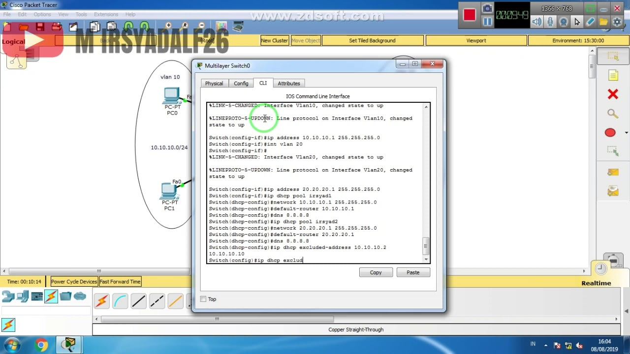 Kofigurasi interVLAN switch multilayer cisco paket tracer смотреть онлайн