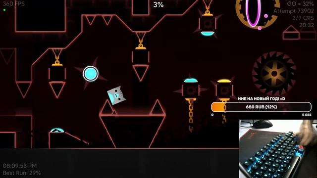 Общаемся и проходим Tartarus (65% & 23-100) // Geometry Dash