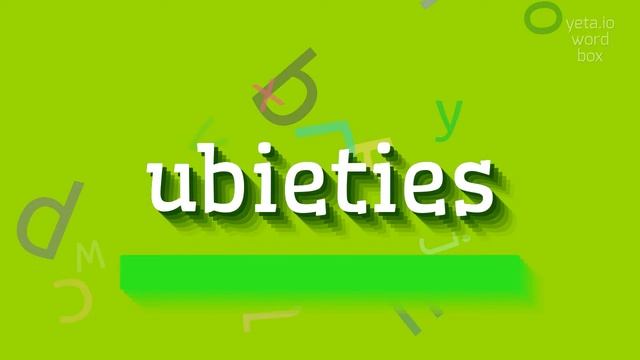 UBIETIES - HOW TO PRONOUNCE UBIETIES? #ubieties смотреть онлайн