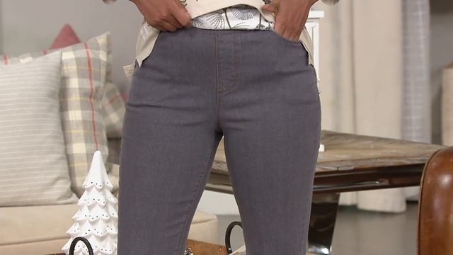 Denim & Co. "How Timeless" 4 Pocket Denim Jeggings on QVC смотреть онлайн