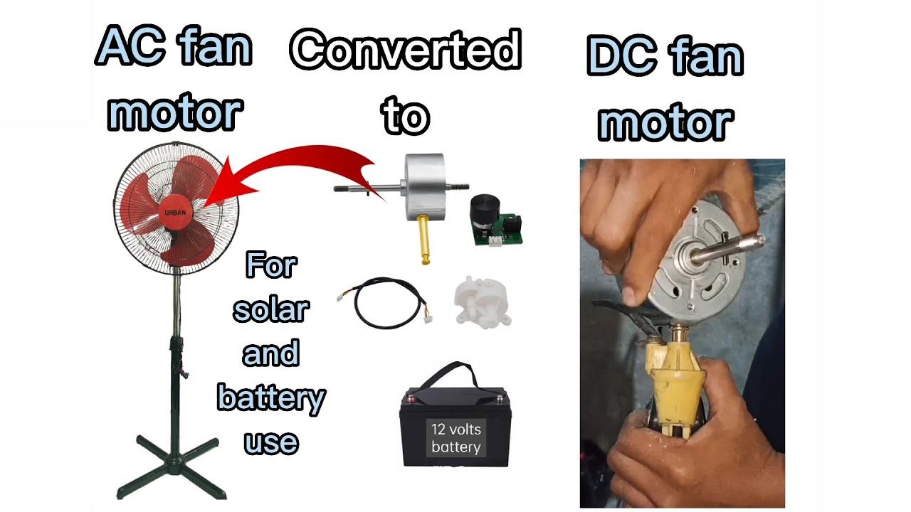 how to convert 220v ac electric fan into 12v dc fan motor for solar and battery and emergency use смотреть онлайн