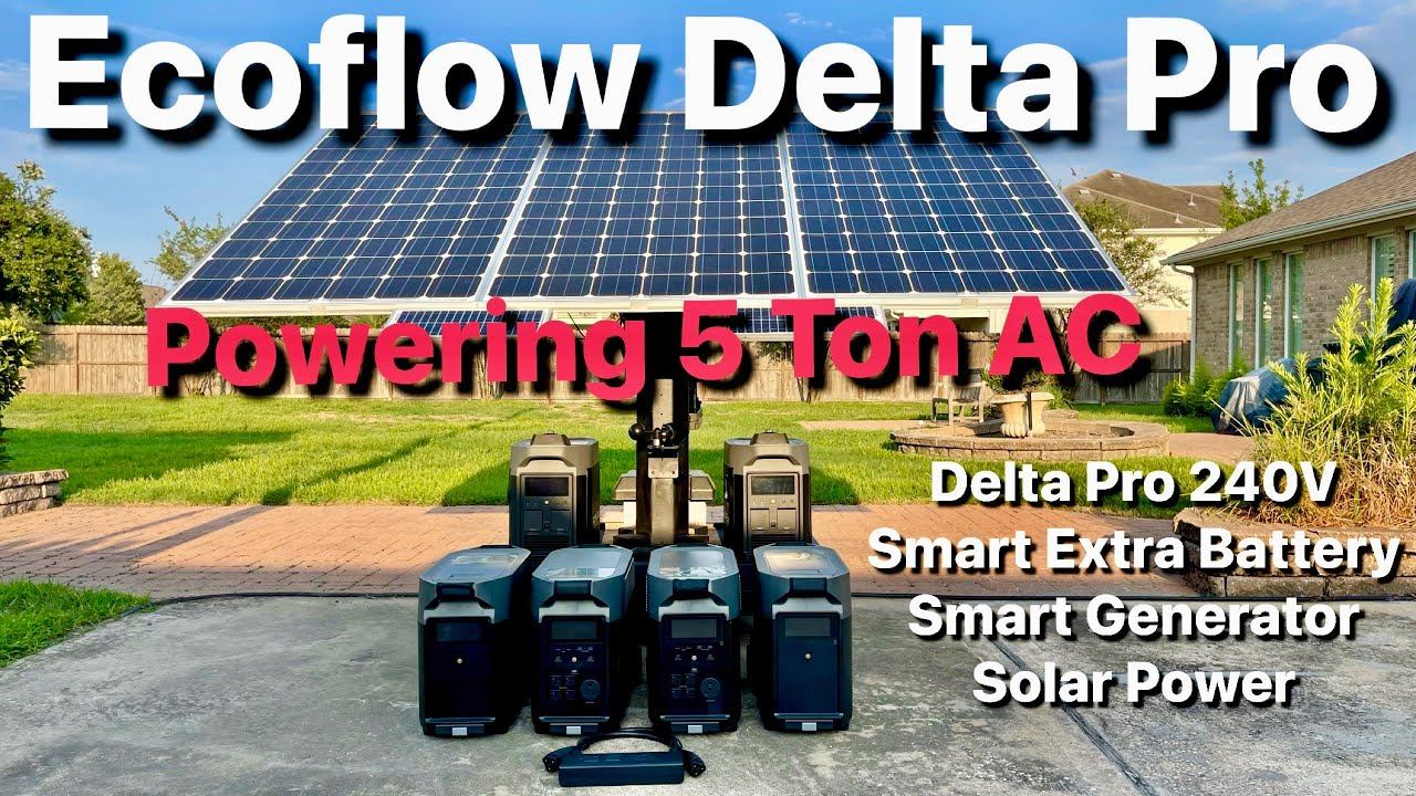 ECOFLOW Delta Pro, Smart Battery with Smart Generator Powering my 5 TON AC смотреть онлайн