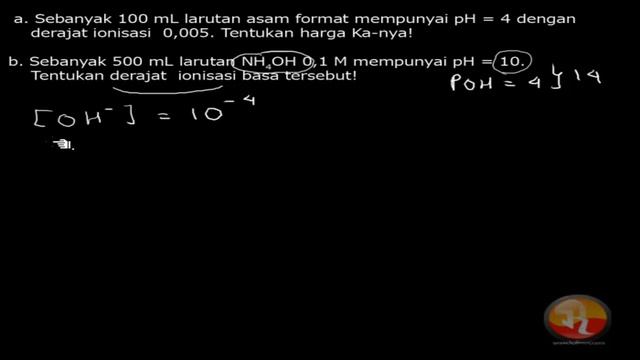 🔴[PH ASAM BASA]🔴Sebanyak 500 mL larutan NH4OH 0,1 M mempunyai pH = 10. Tentukan persentase derajat смотреть онлайн