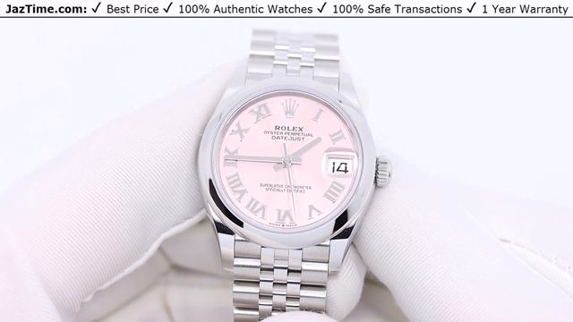 ▶ Rolex Datejust 31 Stainless Steel Pink Roman Dial & Domed Bezel Jubilee Bracelet 278240 - REVIEW смотреть онлайн