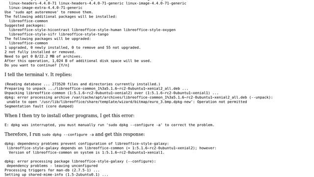 Ubuntu: How to install and upgrade other software in spite of libreoffice unmet dependency errors? смотреть онлайн