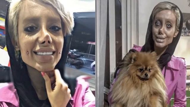 Iranian Girl Sahar Tabar Goes 50 Face Transformations to Look like Angelina Jolie смотреть онлайн