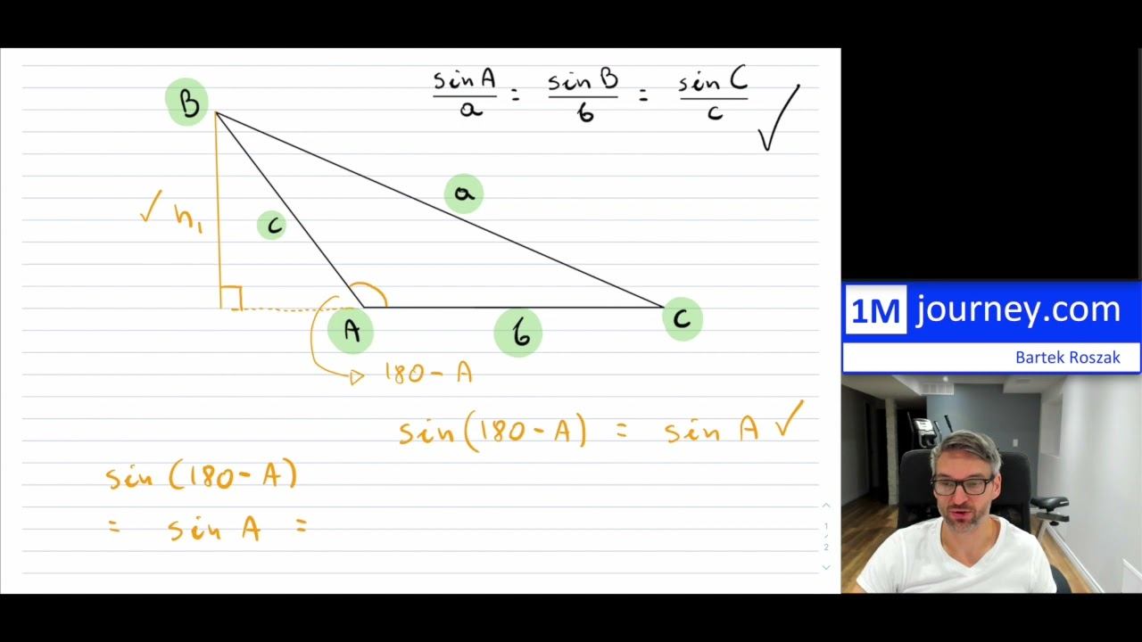 Grade 10 Math - Sine Law Proof for Obtuse Triangle смотреть онлайн