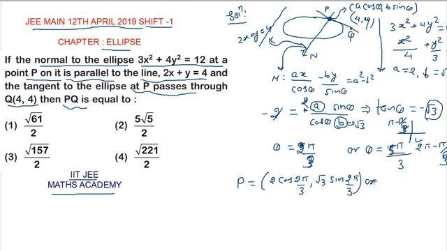 ELLIPSE JEE MAIN 12TH APRIL 2019 SHIFT 1 смотреть онлайн
