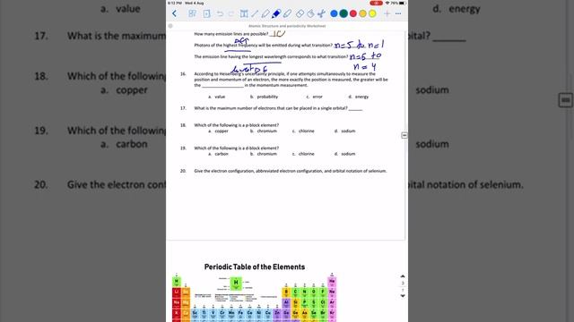 Atomic Structure and Periodicty Chem AP worksheet Part 1 смотреть онлайн