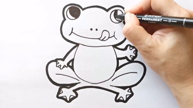 Как нарисовать ЛЯГУШКУ / раскраска для детей / Нарисуй Ка смотреть онлайн