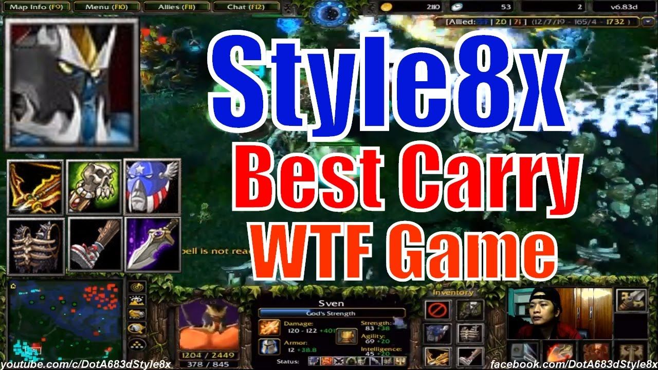 DotA 1 Sven Crazy Carry WTF Game - DotA 6.83d Style8x смотреть онлайн