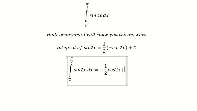 Calculus Help: Integral of ∫ (π/4) to (π/2) sin2x dx - Basic Integration and How to solve смотреть онлайн