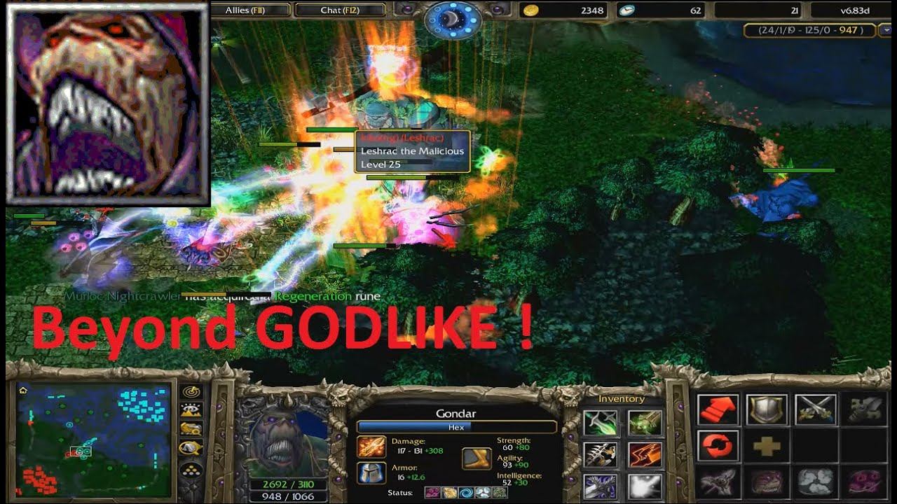 DotA 6.83d - Bounty Hunter, Gondar BEYOND GODLIKE !