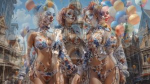 Laughs and Lace： A Whimsical Lingerie Show with Female Clowns