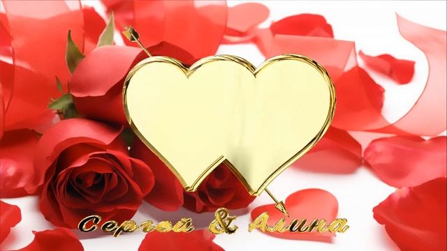 Золотая рамка с сердцами: футаж HD для монтажа видео. смотреть онлайн