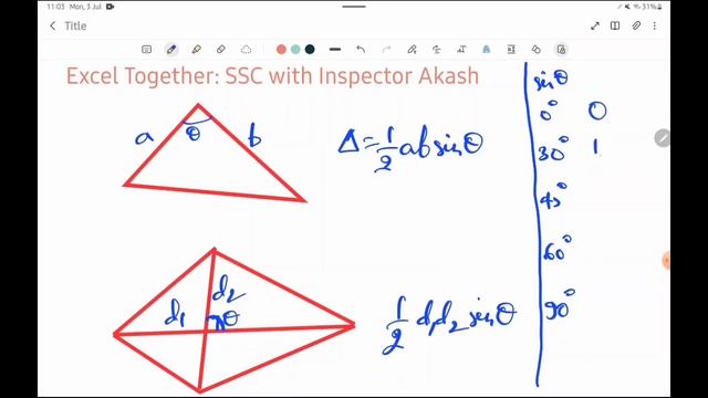 Area of any General Triangle & Quadrilateral | Values of Sin | Geometry for SSC CGL CHSL 2023 Pre смотреть онлайн