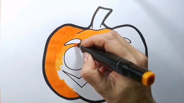 ТЫКВА НА ХЭЛЛОУИН / мультик раскраска для детей / Нарисуй Ка смотреть онлайн