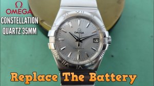 How To Change Battery OMEGA Constellation Quartz 35MM Watch  123.10.35.60.02.001