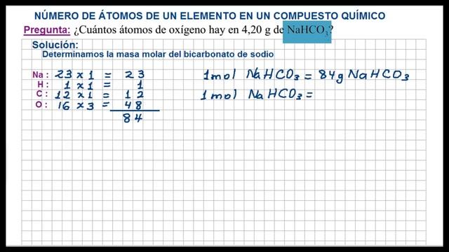 CALCULAR EL NÚMERO DE ÁTOMOS DE UN ELEMENTO EN UN COMPUESTO QUÍMICO - ESTEQUIOMETRÍA смотреть онлайн