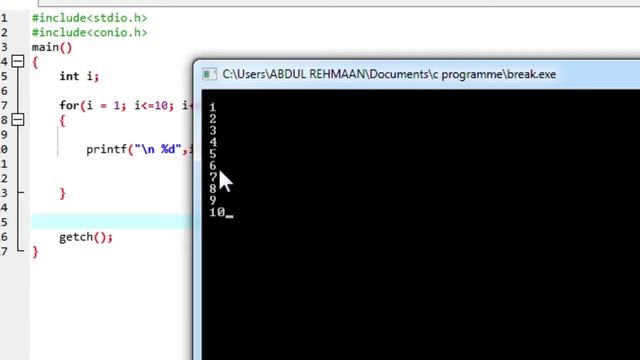 break statement in c programming смотреть онлайн
