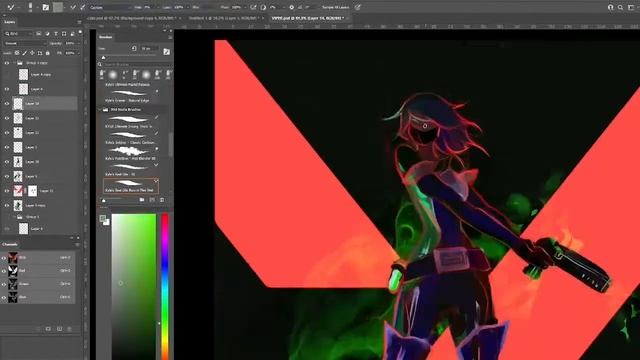 Drawing Viper from Valorant - Timelapse смотреть онлайн