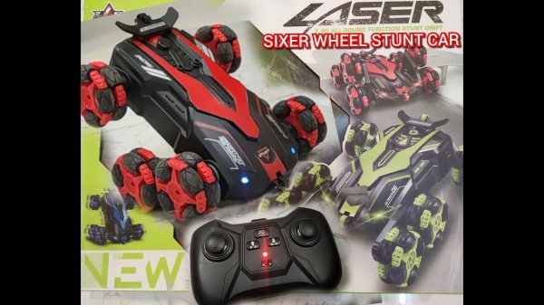 360° rotation six wheel laser stunt car|| kids remote control car