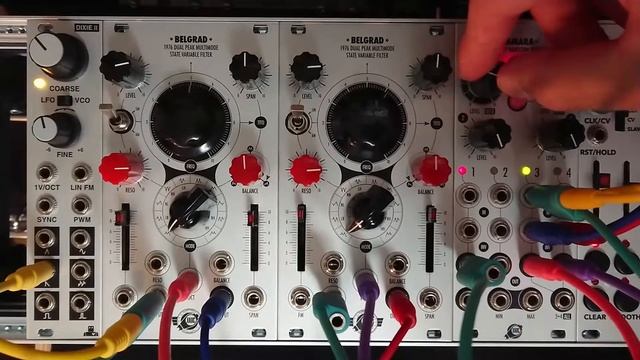 Stereo filtering with two same VCF modules (XAOC Belgrad) смотреть онлайн
