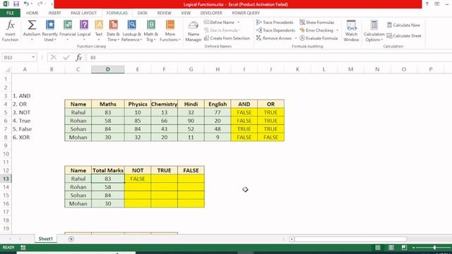 Logical functions in Excel - AND, OR, NOT, XOR, TRUE, FALSE смотреть онлайн