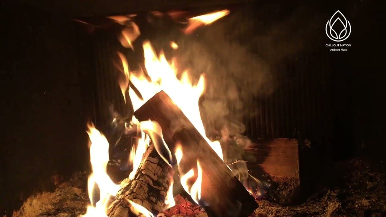 Positive JAZZ ambient music. Background fireplace and rainstorms sounds. смотреть онлайн