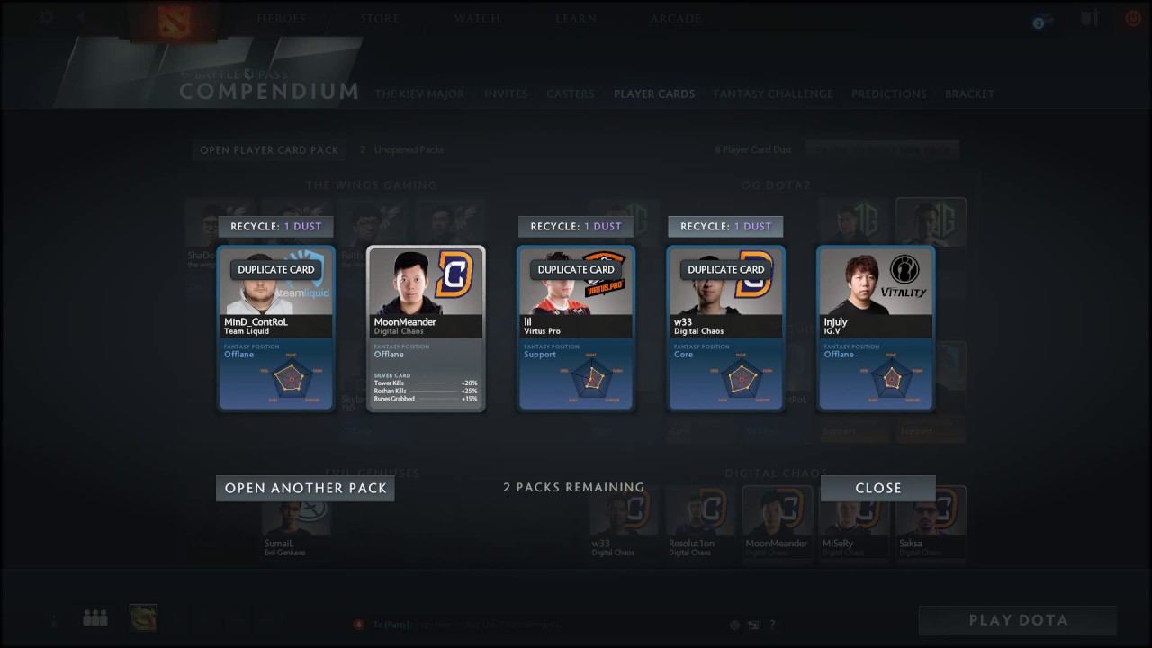 Winter 2017 Opening Player Card Pack - Preview and Info!! - Kiev major Dota 2 смотреть онлайн