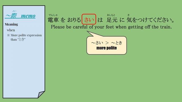 【JLPT N3】Grammar #09 ～際　（sai） смотреть онлайн
