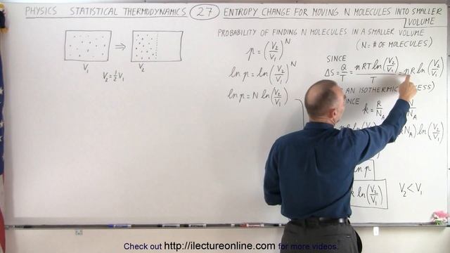 Physics 32.5 Statistical Thermodynamics (27 of 39) Entropy Change for Moving N Molecules смотреть онлайн