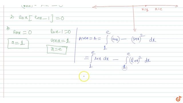 Area bounded by `y = ln x` and `y = (ln x)^2` IS смотреть онлайн