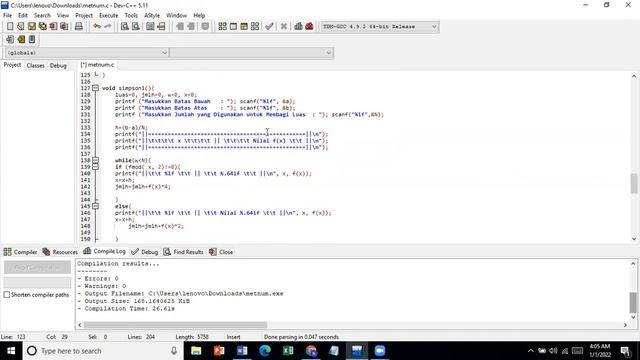 Menghitung Integral dengan 4 Metode Integrasi Numerik dengan Bahasa C dan Disertai Perhitungan Eksa смотреть онлайн