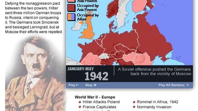 History Of World War  Two  1939 - 1945 Map