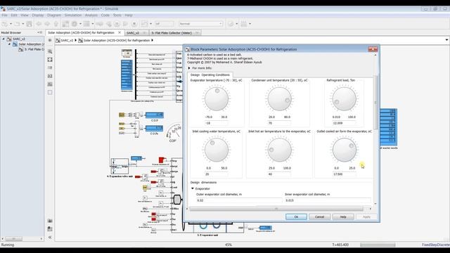 Solar Adsorption Refrigeration Cycle (AC35-CH3OH) | Matlab | Simulink Model смотреть онлайн