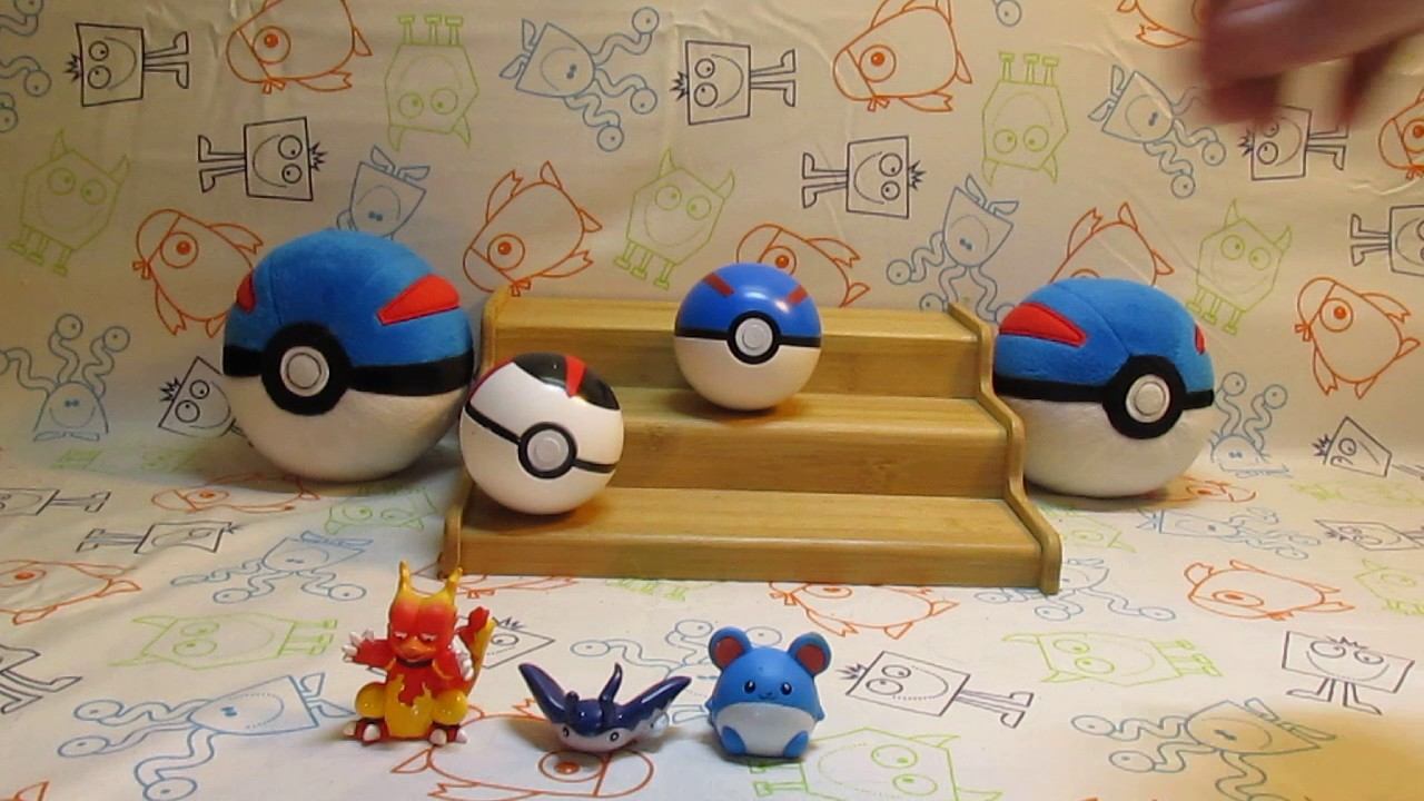 Pokemon in hidden surprise pokeballs... Mantine, Marill, Magmar, Landorus, Persian, Pikachu смотреть онлайн