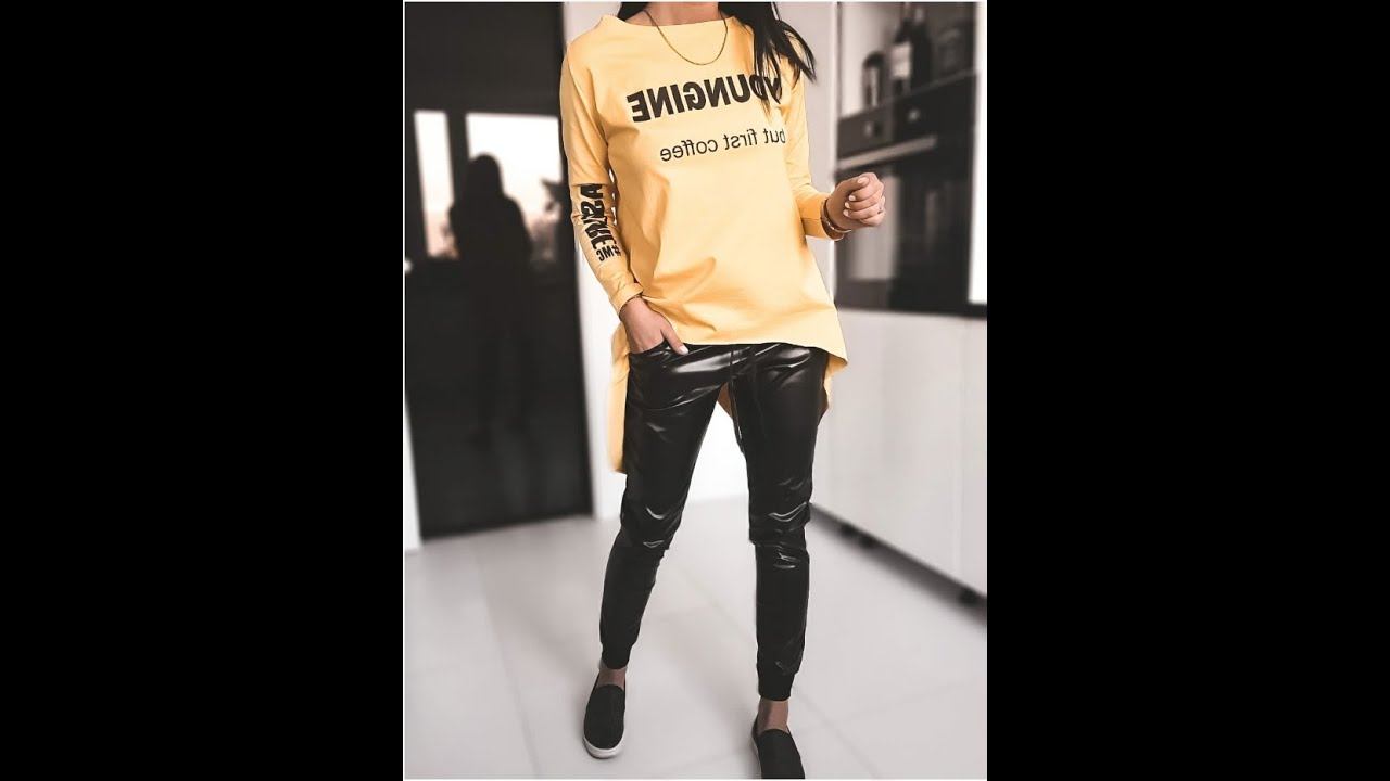 Eco Leather Joggers Yellow Top смотреть онлайн